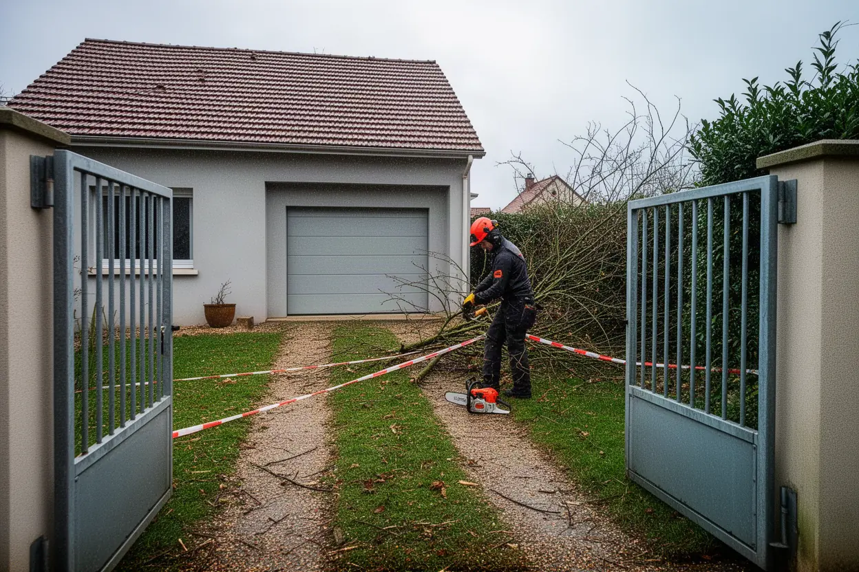 Élagueur intervenant sur un arbre à Nancy